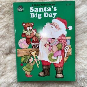 NOS 1980s Unused Merigold Press Santa's Big Day Color/Activity Book